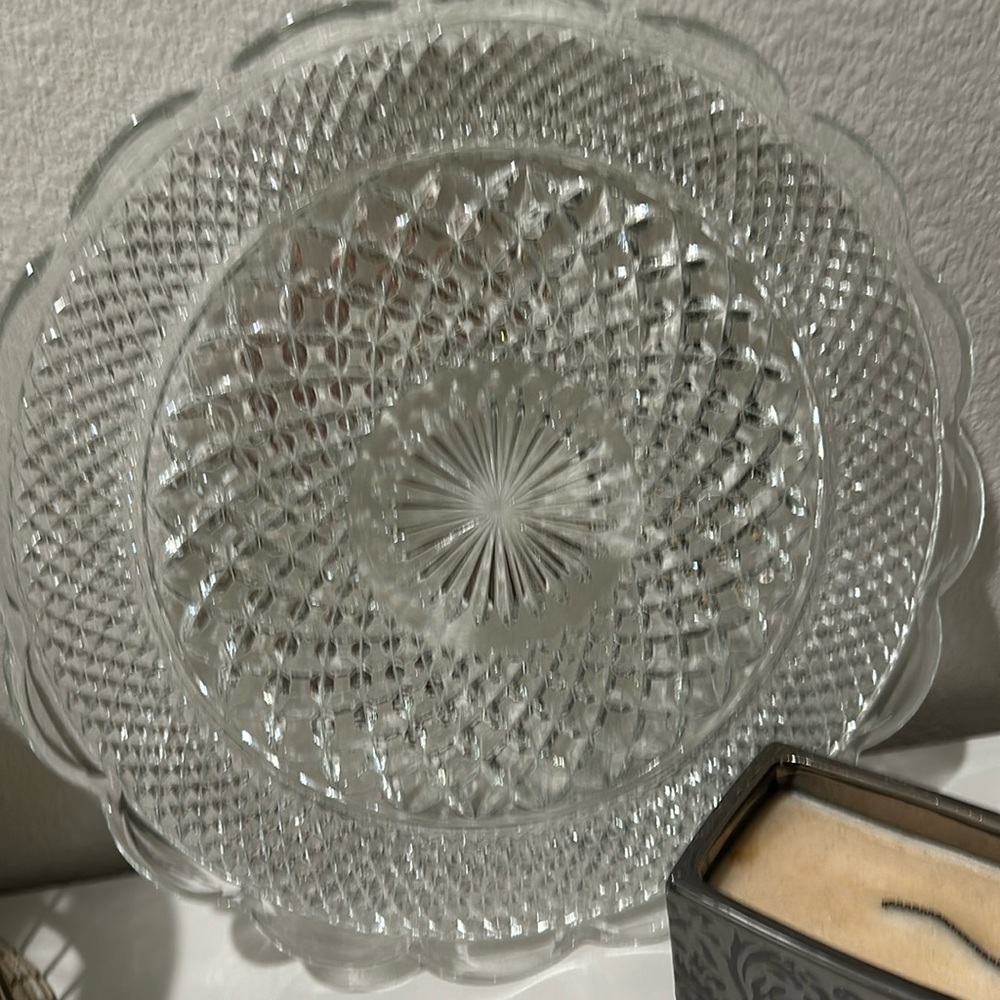 Crystal glass platter